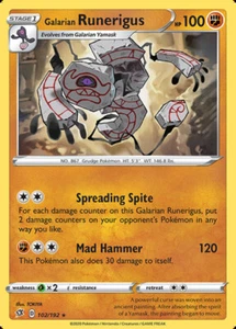 x4 Galarian Runerigus - 102/192 - Rare Pokemon SS02 Rebel Clash M/NM - Picture 1 of 1