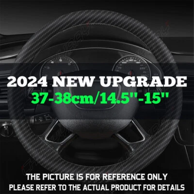 Cubierta de volante de coche de cuero genuino hágalo usted mismo antideslizante para Maserati Ghibli negra Foto 1 de 4