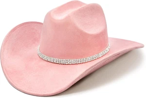 Cowboy Hat for Women and Men with Shapeable Wide Brim - Felt Cattleman Western H - Picture 1 of 12