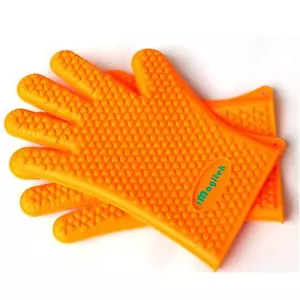 iMagitek Oven Mitt Gloves, Silicone BBQ Grill Heat Resistant Gloves/Potholder - Picture 1 of 4
