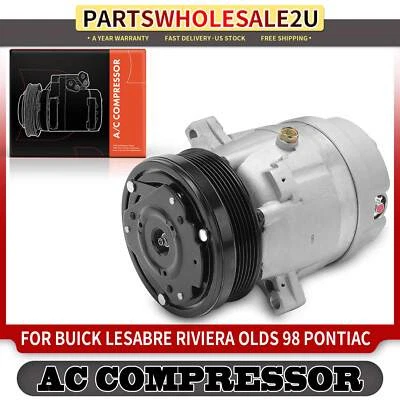 A/C Compressor w/Clutch for Buick LeSabre Park Avenue Riviera Pontiac Oldsmobile - Image 1 of 4