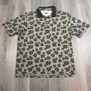 Straight Down Performance Golf Polo Herren Gr. XL schwarz hellbraun Hawaii Blumen AOP - Bild 1 von 10