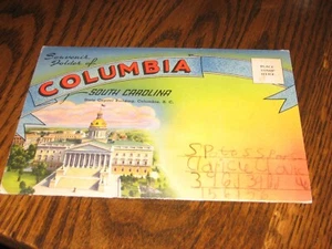 Antikes Souvenir von Columbia, South Carolina 18 Ansichten Postkartenmappe - Bild 1 von 6