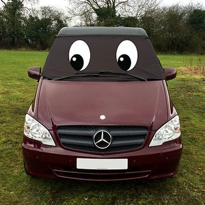 Mercedes Vito 639 Front Window Screen Cover Black Out Blind Frost Eyes Cute - Picture 1 of 4