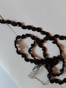  Passementerie Perles Jais XIXè Napoleon III @Victorian French  - Picture 1 of 4