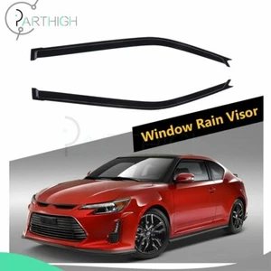 Tape-On Dark Tinted Side Window Visor Rain Guards For 11-16 Scion TC Coupe - Picture 1 of 7