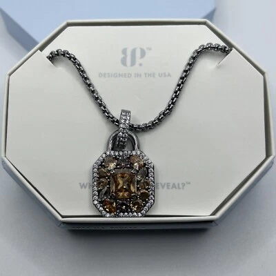 Bomb Party NK40926 “Effortless Glow” Smokey Topaz on Hematite, Removable Pend - Image 1 of 2