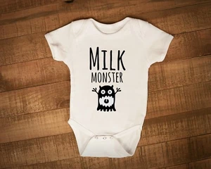 Milk monster fun babygrow baby vest breastfed bottlefed baby - Picture 1 of 1