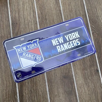 New Sealed New York Rangers Metal License Tag NHL Hockey Blue Rico Frame — 第 1/4 张图片
