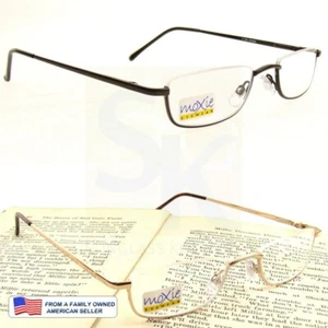 +1.25 to +3.00 Semi-Rimless METAL 1/2 HALF FRAME READING GLASSES SPRING HINGE - Picture 1 of 22