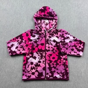 The North Face Toddler Girls Jacket 4T Pink Floral Full Zip Fleece Hooded Light - Picture 1 of 10