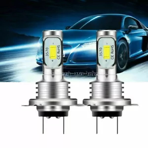 2x H 7 LED Car Headlight Kit 80W COB DRL Canbus 12-24V 6500K Lamp Bulb White - Picture 1 of 12