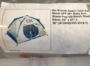 Rio Brands Beach Total Sun Block UPF 50+ Baby Shade Pop-Up Beach Shelter Tent - Picture 1 of 2