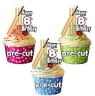 PRECUT Cricket Themed 12 Cup Cake Toppers Birthday Decorations ANY AGE 1 to 115