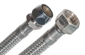 Panzerschlauch Edelstahl DN8 - 3/8 Zoll ÜM x 10mm Quetschverschraubung - Bild 1 von 3