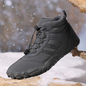 Fur Lined Snow Boot Ankle Snow Shoes Women Men for Walking Hiking (Grey 36)