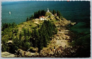 Vtg Maine ME Owl's Head Light Lighthouse Near Rockland Chrome View Postcard - Picture 1 of 2