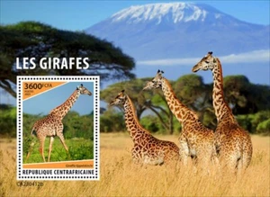 Central Africa - 2023 Masai Giraffe - Stamp Souvenir Sheet - CA230412b - Picture 1 of 1
