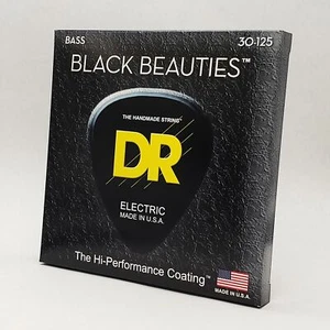 DR BKB6-30 Corde per chitarra basso rivestite Black Beauties; set 6 corde calibri 30-125 - Foto 1 di 3