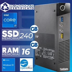 Mini PC Computer Desktop Lenovo M73 i7 Ram 16GB SSD 240GB Win 10 Ricondizionato - Imagen 1 de 5
