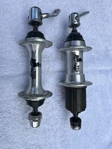 Vintage 80s Joy Tech shimano 7 speed Road Bike Hubs hubset with quick releases - Picture 1 of 4