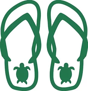 Turtle Flip Flops Beach Feet Toes Sand Car Truck Window Vinyl Decal Sticker - Foto 1 di 2
