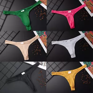 Para Hombres Tanga Calzoncillos Tanga Bikini Ropa Interior T-Back Bolsa Bragas Traje de Baño EE. UU. ➳ - Imagen 1 de 49