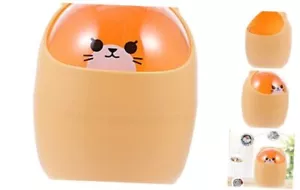 Desktop Mini Trash Bin with Shake Lid Cute Trash Can Countertop Garbage Yellow - Picture 1 of 8
