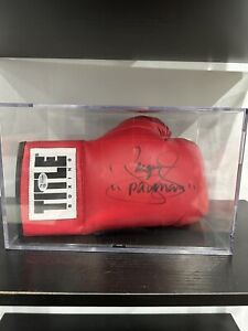 Manny Pacquiao Signed Title Boxing Glove w/ Display Case & Beckett COA