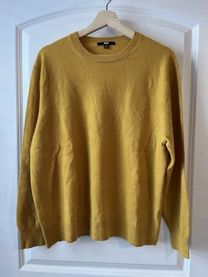 Women’s Uniqlo long sleeve cashmere crew neck sweater, XL, gold - Image 1 of 3
