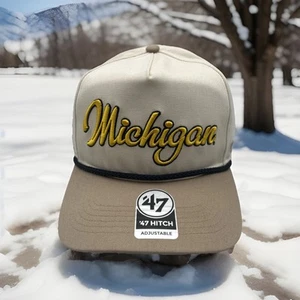 Gorra de golf Michigan Wolverines '47 marca enganche acorde con guión Snapback H85 - Imagen 1 de 8