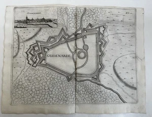 Oudenarde fortified walls Holland Netherlands 1673 Priorato city plan folio map - Picture 1 of 4