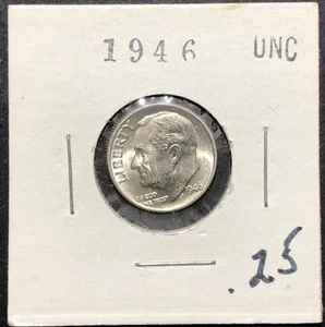 1946 ROOSEVELT DIME SILVER COIN UNC - Picture 1 of 4