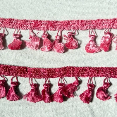 Vtg Lot of 2 Pink Fringe Tassel Trim 22" - Image 1 of 2