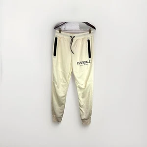 Fear of God Essentials Mens Fleece Joggers Sweatpants Size- Large - Ivory  - Picture 1 of 9