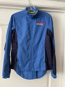 Brooks Marine Corps 2016 Marathon SMALL Womens Blue Windbreaker Jacket $90 MSRP - Picture 1 of 7