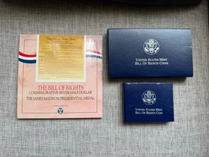 1993 Bill of Rights Commemorative PROOF 90% SILVER DOLLAR Half James Madison Lot - Picture 1 of 16