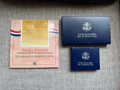 1993 Bill of Rights Commemorative PROOF 90% SILVER DOLLAR Half James Madison Lot - Image 1 of 4