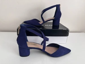 Kurt Geiger Miss KG Angel Ladies Navy Suedette Court Shoes - Size 5 - Picture 1 of 8