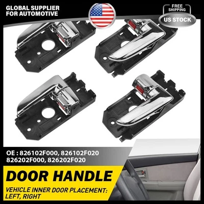 4 件内门把手铬合金适用于 2004 - 2009 起亚 Spectra 2005 - 2009 起亚 Spectra5 — 第 1/4 张图片