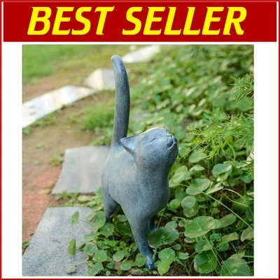 Adorable Estatuilla Antigua de Gatito de Bronce - Perfecta Decoración de Jardín Interior/Exterior Foto 1 de 4