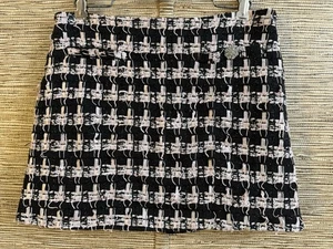 Alexia Admor Tweed Mini Skirt in Black & Pink Women's 8 New With Tags Damaged - Picture 1 of 10
