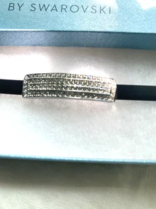 Touchstone Crystal by Swarovski Adjustable Silver Tone Leather Bracelet – MIB - Picture 1 of 4