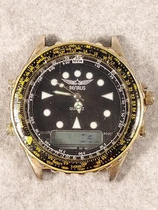 Orologio Benrus Uomo AVIATOR Analogico Digitale Cronografo Sveglia Lap Ricambi/Riparazione - Foto 1 di 7
