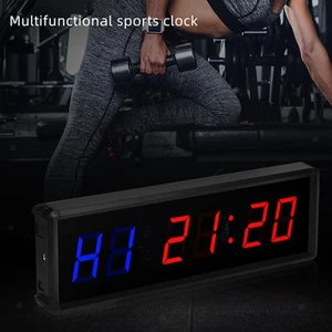 Gym Stopwatch Wall Clock with Remote 1.5 inch LED Interval Timer Clock Down/Up - Picture 1 of 7