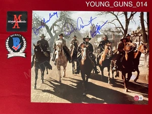 Foto firmada por el elenco de Young Guns 11x14 Beckett certificado de autenticidad Sheen Mulroney Estévez - Imagen 1 de 2