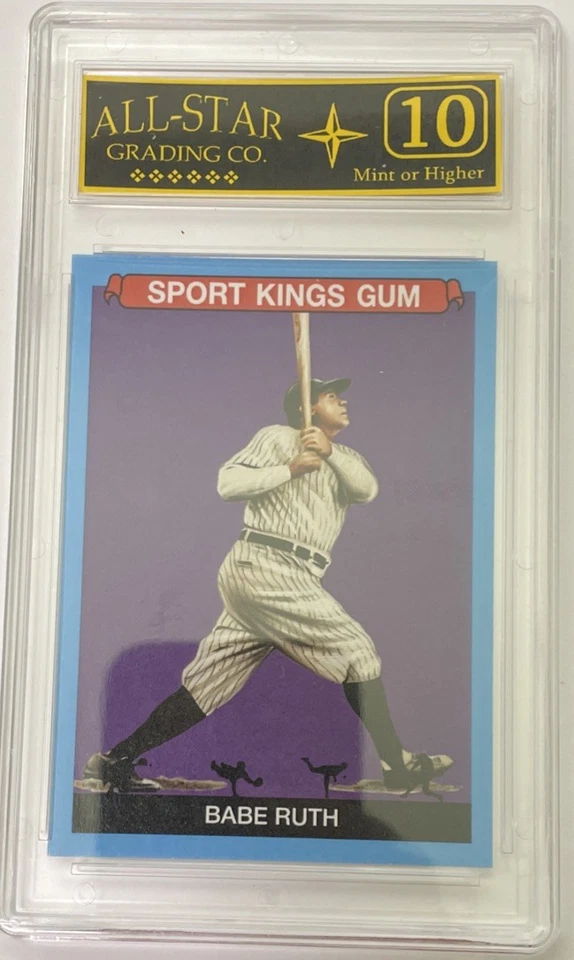 BABE RUTH 2023 Sportkings Vol 4 SP Blue Purple Variation HOF #144 ASG 10 MINT #7 - Image 1 of 2