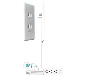 Intertek Sleek 3 Outlet Cover White 8ft Extension Cord - Only Used To Test! - Picture 1 of 6