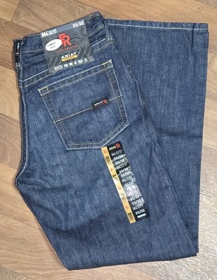 Pantalones de mezclilla de trabajo Ariat FR M4 para hombre 33/32 relajados corte bota resistente al fuego nuevos con etiquetas Foto 1 de 3
