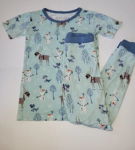 Little Sleepies Disney Frozen Pajamas size 7/8 olaf & friends short sleeve - Picture 1 of 4